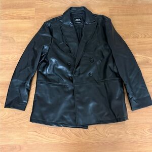 Zara Leather Blazer